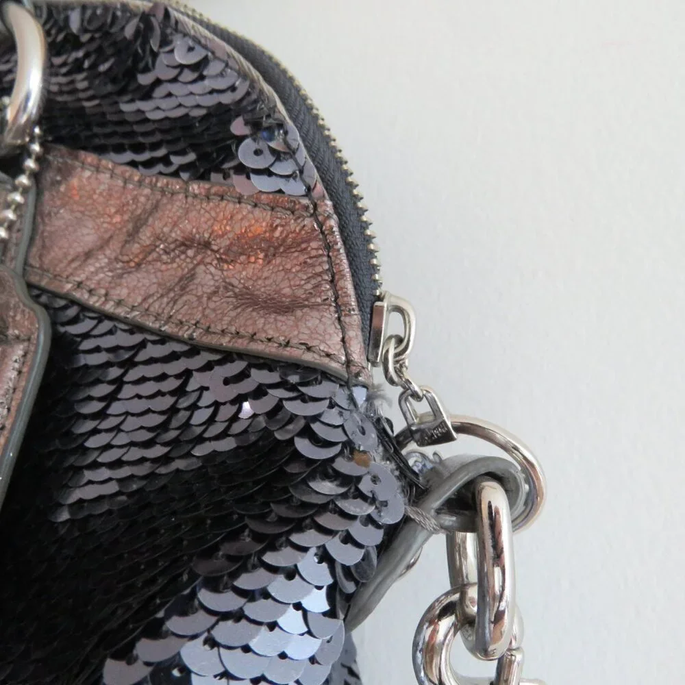 COACH Limited Edition Poppy Spotlight Sequin Metallic Top Handle Crossbody Bag - Picture 3 of 15